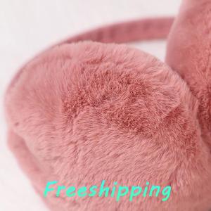 baoxue Portable Folding Winter Warm Earmuffs Fashion Solid Color Earflap Outdoor Cold Protection Soft Plush Ear Warmer
