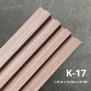 Crown Star - WPC Panel 3D 145 cm x 15 cm x 18 mm Premium Wood Panel Dinding Fluted Panel Backdrop TV Panel Ruang Tamu