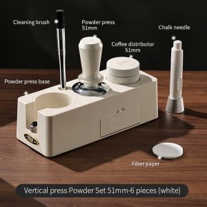 BINCOO Coffee Tamper Set Maker Distributor Portafilter Press Base Powder Powder Press Hammer Dusting Bucket Coffee Tools Set 51MM/58MM