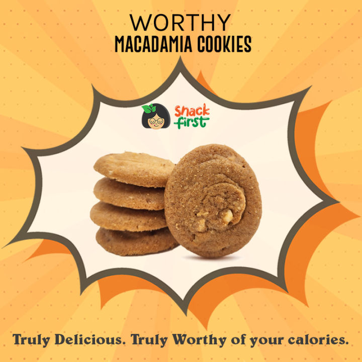 SnackFirst Worthy Macadamia Cookies Premium Cookies Nuts Snacks, Made