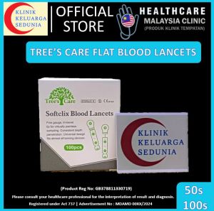 Trees Care Blood Flat Lancets 30g lancet glucose Darah Glukosa Bulat Rata 葡萄糖血平圆刺针 softclix clix
