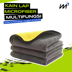 Kain Lap Microfiber Mobil motor 2 Sisi Kuning Hitam 30x30