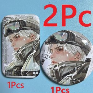 2Pcs/Set Love and Deepspace Cartoon Sylus QinChe 58mm Pin Cosplay Rectangle Badge Decoration Valentines Day Gift