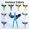 Upgraded T13 Action Figure with Wings and Holder -[Assembly Completed] Dummy 13 Robot, 3D Printed Flexible Titan Gift, Multi-Jointed Desk Executive Toy - 5.3 inch (Gold). 