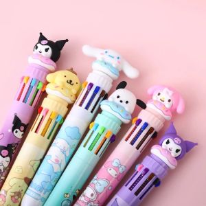 (2 pcs) Pena Gel 10 Warna Karakter Sanrio Kuromi Cinnamoroll Melody / Bulpen Gel Motif Karakter / Pulpen Gel