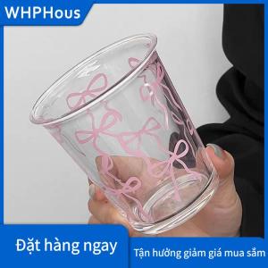 WHPHous Cốc thủy tinh dễ thương cốc nước hoạt hình cốc thủy tinh sọc dễ thương Doodle cốc cà phê hộ gia đình Trà trái cây nước chanh cô gái Quà Tặng