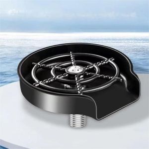 ANGFEW Automatic High Pressure Rinser Black ABS Plastic Faucet Glass Rinser Wash Cup Tool Embedded Cup Washer Kitchen Sink