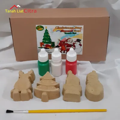 Gift Christmas - Paket Mewarnai / Melukis Karya Tanah Liat - Mainan Edukasi Anak