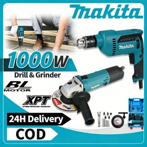 Makita 2in1 Heavy Duty Power Tool Impact Drill and Angle Grinder Set (100mm)