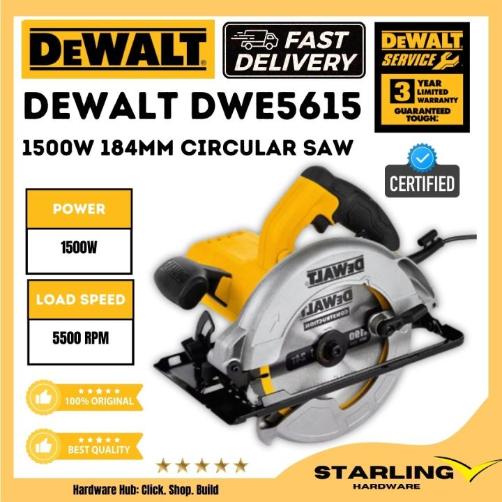 Dwe5615 Dewalt Compact Circular Saw Cordless DEWALT 184MM (7-1/4