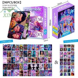 XZ♥🎈 Kpop การ์ดนักล่าปีศาจแบบ kpop 96ชิ้นสติกเกอร์ภาพอะนิเมะอุปกรณ์ต่อพ่วงสำหรับถ่ายภาพคอสเพลย์การ์ดเกมสะสมภาพถ่ายชุดของเล่นอะนิเมะคลาสสิก