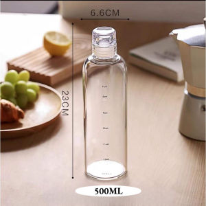 500ML Plastic Motivational Aesthetic Daily Water Jug Portable Transparent Water Bottle & Tumbler