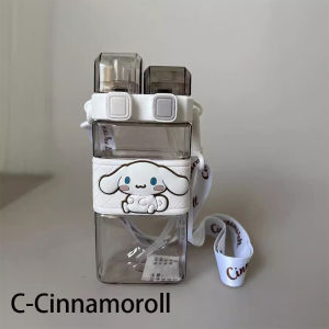 Botol Minum Portable Cup 2in1 Bening Estetik Botol Air Minum 3D Tritan 520ml High Quality