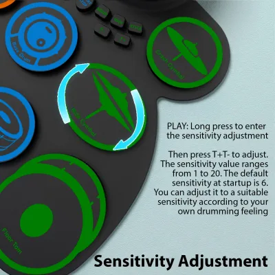Electronic Drum Set with 2 Speaker Roll-Up Drum Pad 9 Pads Supports MIDI Various Audio Connection Headphone Jack 18 Hours Playtime Silicone Practice Pad Drum Kit with Drumsticks Foot Pedal