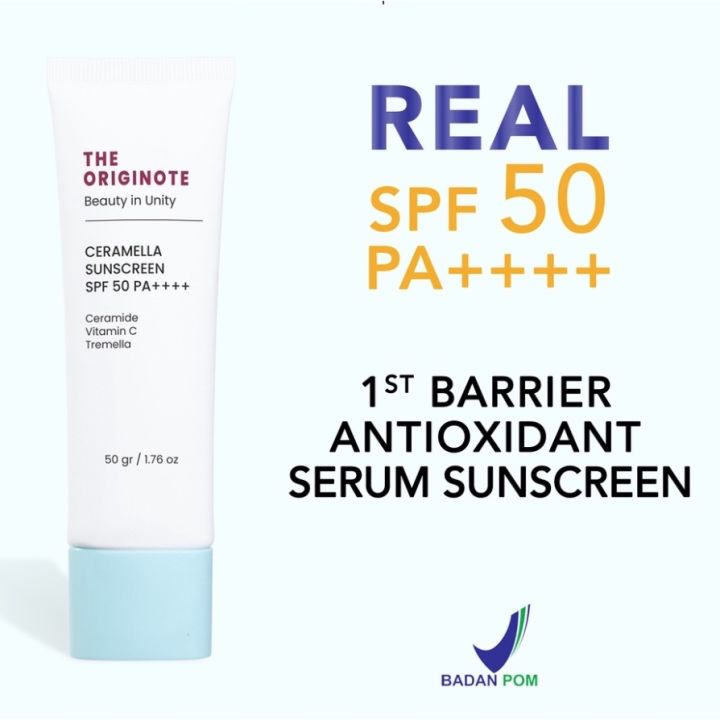 The Originote Ceramella Sunscreen SPF50 PA+++ | Netto 50gr | Serum Sunscreen untuk Skin Barrier