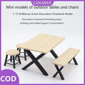 CANAMEK✨ 1 Bộ 1:12 Dollhouse thu nhỏ bảng vòng Phân ngoài trời cắm trại ghế mô hình trang trí nội thất đồ chơi nhà búp bê phụ kiện