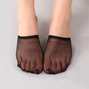 Sheer Mesh Toe Top Socks No Show Liner Half Socks for Women Seamless Grip Nonslip Socks Invisible Toe Covers Socks F3MD