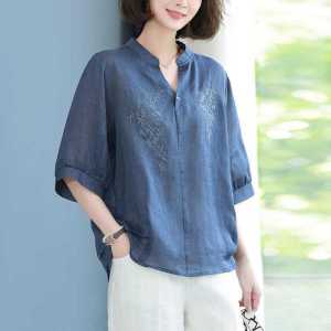 New summer styles Womens shirts with short sleeves Three-quarter sleeves Lightweight and breathable