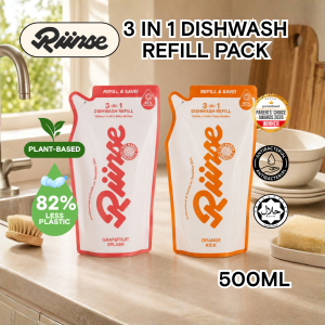 Riinse 3-in-1 Dishwash Refill | Plant-based No Harsh Chemicals 500ML (NEW)