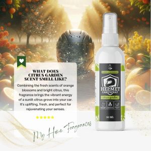 Helmet Care Spray: CITRUS GARDEN Natural Deodorizer Disinfectant Sanitizing Odor Neutralizing