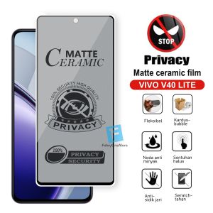 Tempered Glass Vivo V40 Lite Pelindung Layar Privacy Anti Spy Full Cover