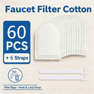 BuildCore 60PCS Faucet filter cotton water purifier thickened splash-proof disposable for kitchen