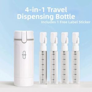 GTRBFDS Portable Travel Sub-bottling Wash Care Set Leak-Proof 4-in-1 Shower Soap Dispenser Push-Style Design Toiletries Bottle Set Shampoo Shower Gel Storage