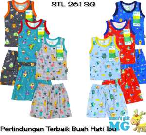 Babysmart - 3 SET Setelan Singlet/Kutung Anak/Bayi FULL PRINT Motif ANIMAL MOMS GIFT SNI Bahan 100% Katun DK PREMIUM Tebal Size S - XL