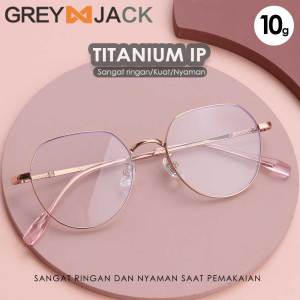 Grey Jack Frame Kacamata Bahan Titanium Model Oval Ringan Kokoh Fashion Pria Wanita Bisnis Style Simple Ringan Bisa Minus Antiradiasi Bluecromic 98565