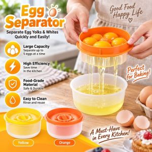 QINJUE BPA-Free Egg Separator Kitchen Gadget Large Capacity Yolk Filter Separator Convenient Easy To Clean Egg White Separator Baking Tool