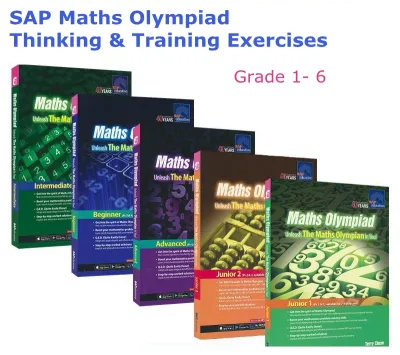 5 books /set] Singapore SAP Maths Olympiad1-6 Grade Mathematical Olympiad Thinking &Training