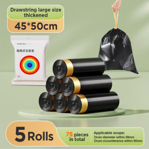 Joybos Drawstring Portable Garbage Bag Strong Thickened Garbage Bag Kitchen Garbage Bag