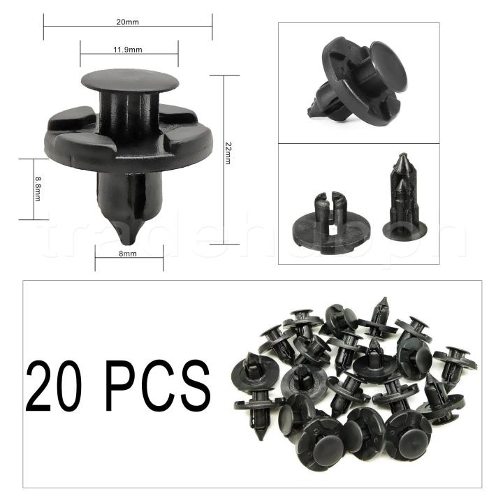 Car Fender Bumper Splash Guard Fastener Push Type Fixed Clips 20Pcs
