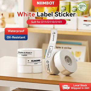 【White Label】NIIMBOT D11/D110/D101 White Label Sticker Waterproof Oil Proof No Glue Residue Name Sticker Beauty Kitchen Toys Thermal Label Paper