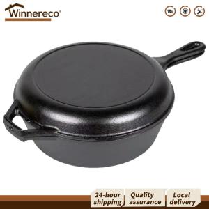 [Winnereco Flagship Mall]Traditional Cast Iron Fry Pan with Handle 10-inch Heavy Duty for Perfect Fried Eggs and More