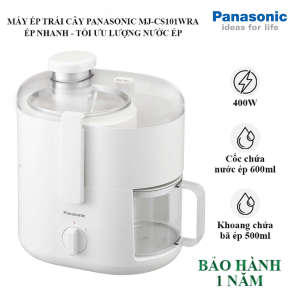 Máy ép trái cây Panasonic MJ-CS100WRA chính hãng 100% Chức năng chính: Ép trái cây rau củ Công suất: 260W Phụ kiện: Thép không gỉ Tốc độ: 2 tốc độ