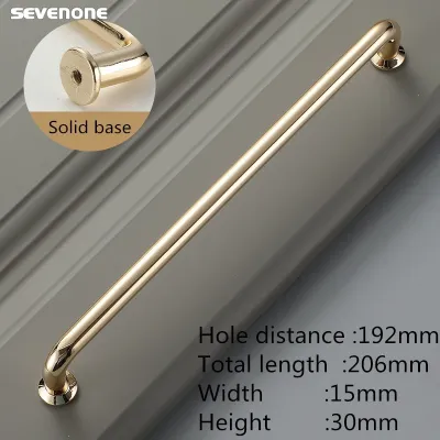 Zinc Alloy Bright Gold Kitchen Cabinet By Handle Modern Cabinet Knobs Furniture Drawer Pulls Handles Home HardwareSolid