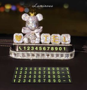 Bảng số điện thoại dừng đỗ gấu BearBrick Cao cấp trên xe ô tô - Bảng số điện thoại trên xe hơi