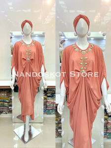 KAFTAN LEBARAN DAN PESTA MUSLIMAH DRESS MEWAH ELEGAN PREMIUM CERUTY BABYDOLL - NS RSA KAFTAN