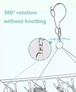 30 Clips Drying Rack Stainless Steel Sock Underwear Child Kid Cloth Multiple Clips Hanger Laundry Washing Towel Airer Dryer Racks Pegs