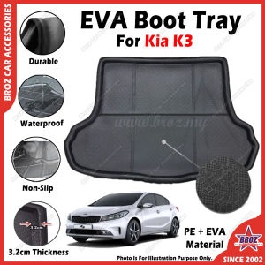 For Kia K3 EVA Copolymer Car Boot Tray Luggage Cargo Trunk Tray Dulang But Kereta 汽车后箱垫