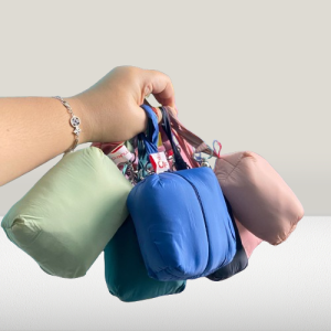 mukena traveling mini pouch KAFEEL COLLECTION Mukena Mini Travel Parasut Korea CANTEL