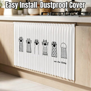 Kitchen Cabinet Curtain Self Adhesive No Drill Dustproof Privacy Cover Bathroom Wardrobe Curtain
