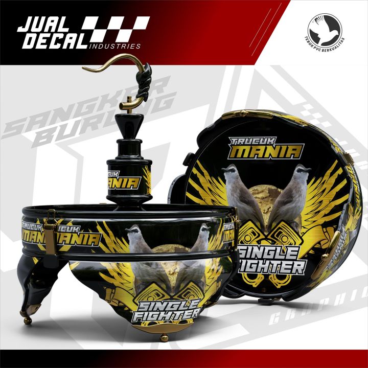 Stiker Tebok TRUCUK MANIA Sangkar Burung Lovebird Pleci Helopet Batman Variasi Decal Kandang Bulat  Custom
