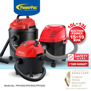 PowerPac Wet & Dry Vacuum Cleaner Bagless Vacuum Cleaner Powerful Vacuum Cleaner (PPV1300/PPV1500/PPV1255)
