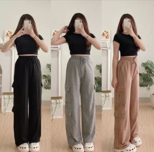 CELANA CARGO CRINKLE AIRFLOW // CELANA KULOT WANITA JOGGER CARGO TERBARU