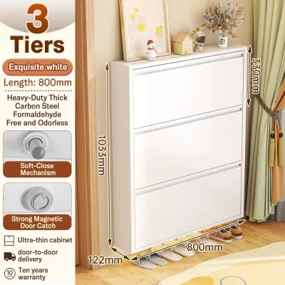 Steel shoe cabinet ultra-thin shoe cabinet 12.2 cm strong waterproof and rustproof. Can be used both indoors and outdoors. 1 year warranty.