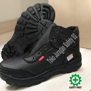Sepatu Safety Semi Boot Pria Wanita Kulit Sapi Ujung Besi Pelindung Kaki Proyek Pabrik Pertamina Bengkel Pabrik KItchen Satpam Septy Skn