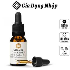 Vitamin D3 K2 MK7 Sunday Natural 20ml Cho Trẻ Từ Sơ Sinh Hỗ Trợ Hấp Thụ Canxi Cho Bé Tăng Chiều Cao Dạng Nhỏ Giọt Tiện Lợi Thực Phẩm Chức Năng Nhập Đức Hàng Chính Hãng