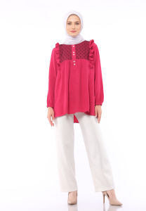 DZELLIA - Tamara blouse Atasan lengan panjang in Puchsia